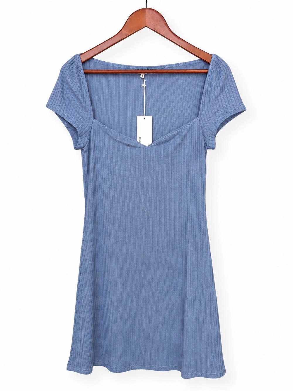 Reformation Percy Knit Mini Dress Viola Blue Women's XL NWT TENCEL